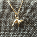 14K Gold Mini Humpback Whale Charm Necklace with Gold Chain