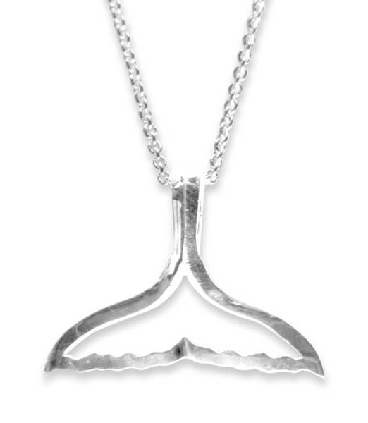 Medium open whale tail necklace.
