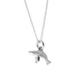 Wyland’s Sterling Silver Mini Humpback Whale Charm Necklace