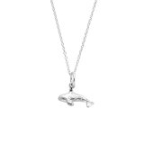 Wyland’s Sterling Silver Mini Orca Charm Necklace with Silver Chain