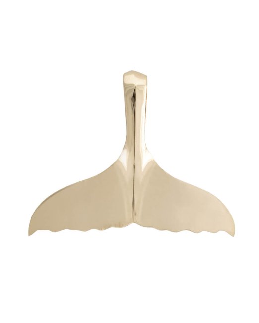 Gold whale tail jewelry for men and women.
