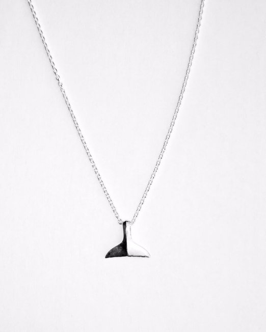Delicate mini whale tail necklace