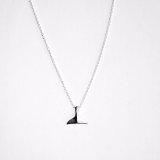 Delicate mini whale tail necklace