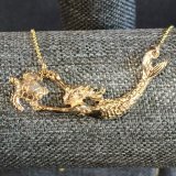 Wyland’s 14K Gold Mermaid + Mini Sea Turtle Necklace