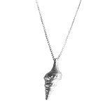 Sterling Silver Sliced-back Conch Shell Necklace