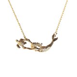 Wyland’s 14K Gold Mermaid + Mini Sea Turtle Necklace