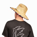 Octopus Print Straw Lifeguard Hat with ‘SURF TOKYO’ Patch