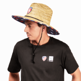 Octopus Print Straw Lifeguard Hat with ‘SURF TOKYO’ Patch