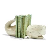 Mighty Whale Bookend Set – Choose Aqua or Alabaster