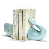 Mighty Whale Bookend Set – Choose Aqua or Alabaster