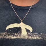 Sterling Silver Large Retro Whale Tail Necklace