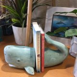 Mighty Whale Bookend Set – Choose Aqua or Alabaster