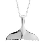 Sterling Silver Large Retro Whale Tail Necklace