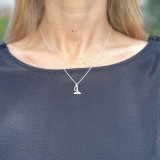 ‘Love in the Sea’ – Silver Open Heart + Mini Whale Tail Necklace