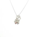 silver mini sea turtle necklace