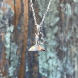 ‘Love in the Sea’ – Silver Open Heart + Mini Whale Tail Necklace