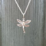 Sterling Silver Agile Dragonfly Charm Necklace