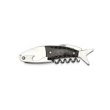 Fish Motif 3-in-1 Wine and Bottle Opener – Natural or Black Wood