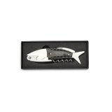 Fish Motif 3-in-1 Wine and Bottle Opener – Natural or Black Wood