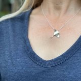 Wyland’s Sterling Silver Manta Ray Necklace with Hidden Bale