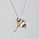 Wyland’s Sterling Silver Manta Ray Necklace with Hidden Bale