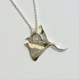 Wyland’s Sterling Silver Manta Ray Necklace with Hidden Bale