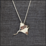 Wyland’s Sterling Silver Manta Ray Necklace with Hidden Bale