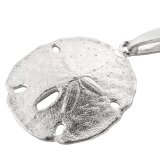 Sterling Silver Medium Sand Dollar Necklace – 18″ Silver Chain