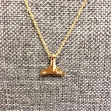 14K Yellow Gold Wyland’s Mini Whale Tail Necklace with Gold Chain