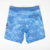 Wyland’s Sea Turtle Print Stretch Boardshort – Ocean Blue