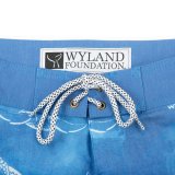 Wyland’s Sea Turtle Print Stretch Boardshort – Ocean Blue