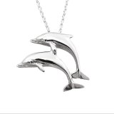 Sterling Silver Leaping Dolphin Buddies 18″ Necklace