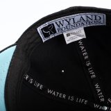 Whale Tail Hat with 3D Embroidery – Black with Cool Blue Underbrim