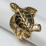 Sea Turtle Reef Ring – 14K Yellow Gold – Choose Size 6, 7 or 8