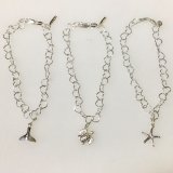 ‘Love in the Sea’ – Silver Mini Sea Turtle + Open Heart Chain Bracelet