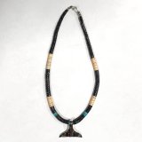 Vintage Surfer Necklace with XL Whale Tail – 18” -Dark Tones