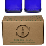 Reimagined Bottles Become Glasses – Set of 2 – Cobalt or Assorted