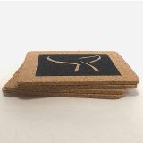 Four Ocean Themed Cork Coasters in Linen Pouch – Gift with Donation of