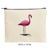 Wyland’s Flamingo Art – Large Canvas Pouches – Choose from 2 Sizes