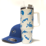 Cool Sea Life Stainless Steel Tumbler – 40oz with Built-in Straw Holder