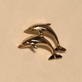 14K Gold Leaping Dolphin Buddies Pendant with Hidden Bale