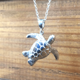 Wyland’s Sterling Silver Soaring Sea Turtle Necklace