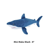 8″ Plush Stuffed Sharks – Choose Mako, Great White, Hammerhead, Tiger