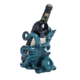 Sculpted Octopus Wine Bottle Holder – Teal Blue