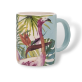 Set of 2 Flamingo Coffee/Tea Mugs – in Tropical Print Gift Box