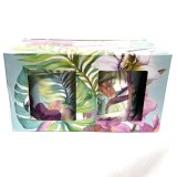 Set of 2 Flamingo Coffee/Tea Mugs – in Tropical Print Gift Box