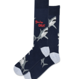 ‘You’re Great’ White Shark Socks – Contrast Heel & Toe – Men