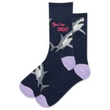 ‘You’re Great’ White Shark Socks – Contrast Heel & Toe – Women