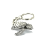 Marine Life Pewter Keychains – Sea Turtle or Whale Tail