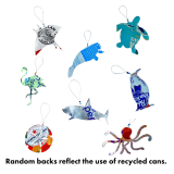 Marine Life Ornaments made of Recycled Drink Cans  – Choose from 8